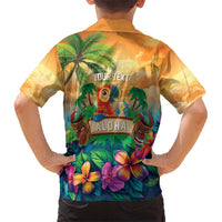 5 Oclock Somewhere Personalized Kid Hawaiian Shirt Hawaii Parrots Plumeria Summer Vibe - Polynesian Pride