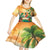 5 Oclock Somewhere Personalized Kid Short Sleeve Dress Hawaii Parrots Plumeria Summer Vibe - Polynesian Pride