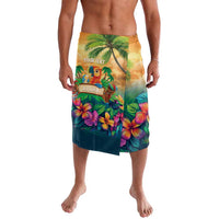 5 Oclock Somewhere Personalized Lavalava Hawaii Parrots Plumeria Summer Vibe - Polynesian Pride