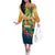 5 Oclock Somewhere Personalized Off The Shoulder Long Sleeve Dress Hawaii Parrots Plumeria Summer Vibe - Polynesian Pride