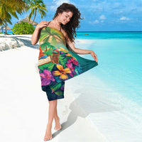 5 Oclock Somewhere Personalized Sarong Hawaii Parrots Plumeria Summer Vibe - Polynesian Pride