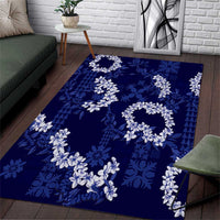 Mokihana Maile and Ilima Leis Area Rug Uliuli Hawaiian Tapa Quilt Pattern - Polynesian Pride
