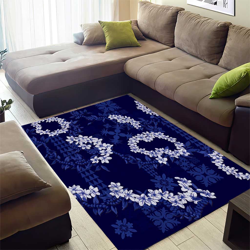 Mokihana Maile and Ilima Leis Area Rug Uliuli Hawaiian Tapa Quilt Pattern - Polynesian Pride