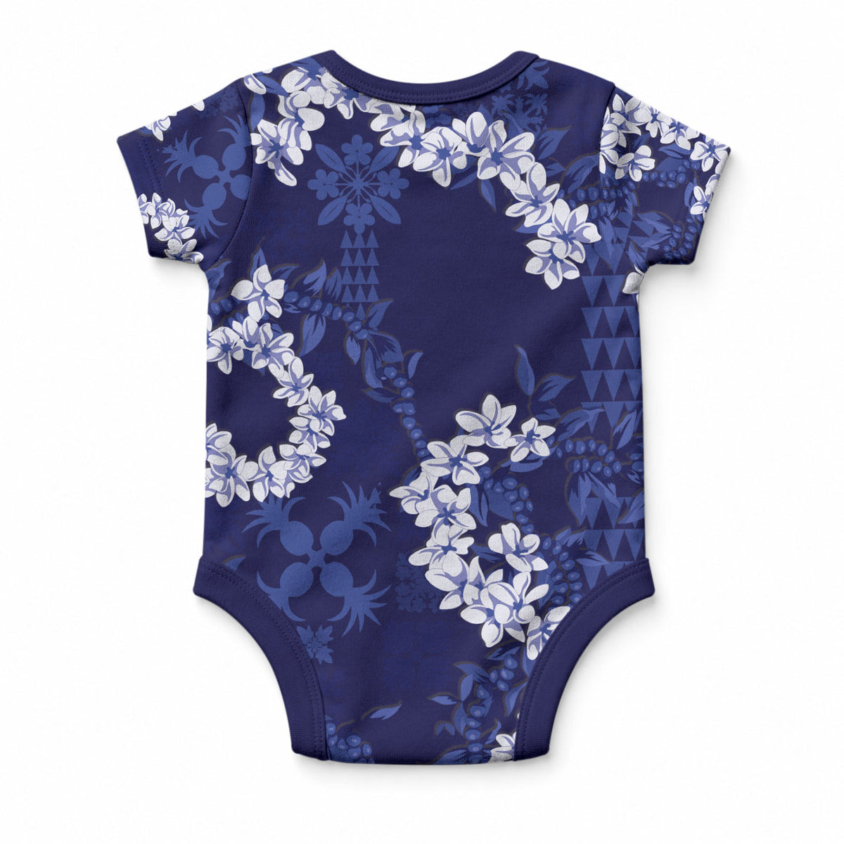 Mokihana Maile and Ilima Leis Baby Onesie Uliuli Hawaiian Tapa Quilt Pattern LT9 - Polynesian Pride