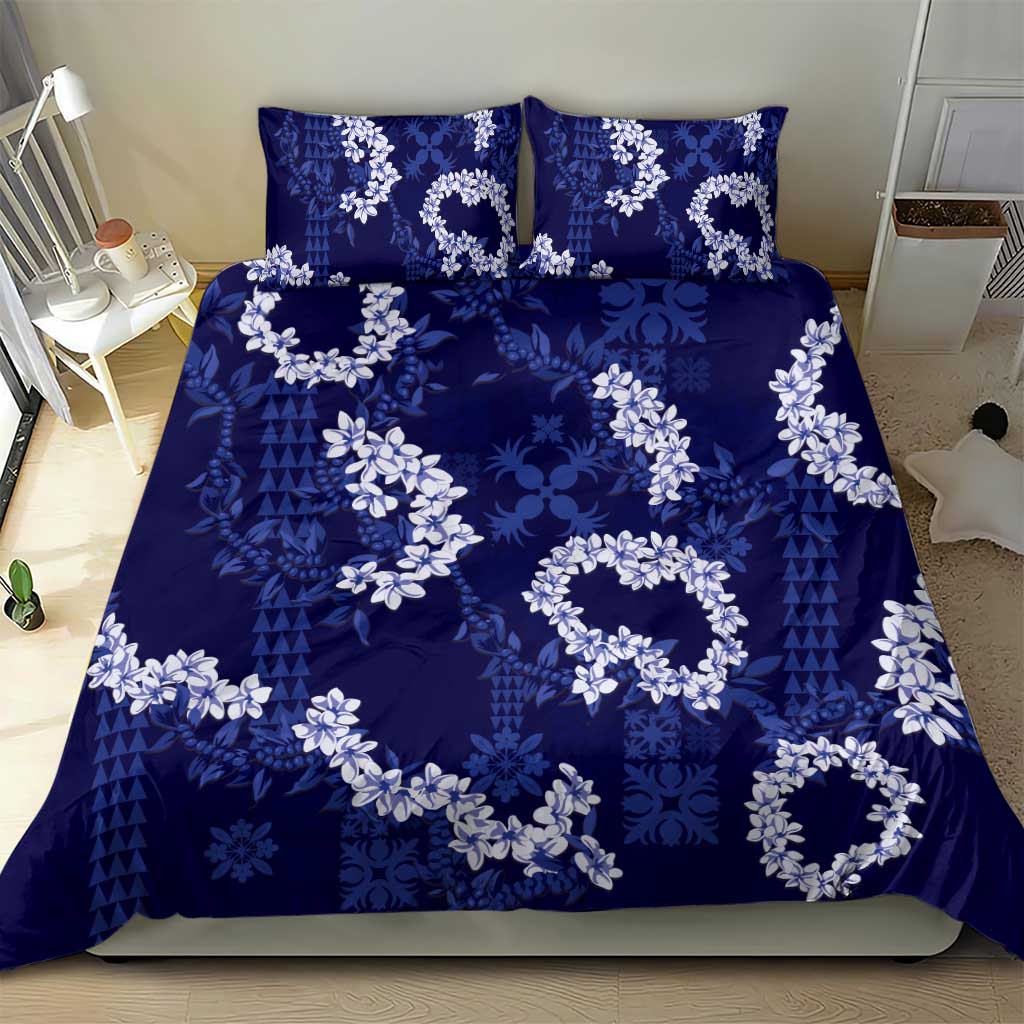 Mokihana Maile and Ilima Leis Bedding Set Uliuli Hawaiian Tapa Quilt Pattern - Polynesian Pride