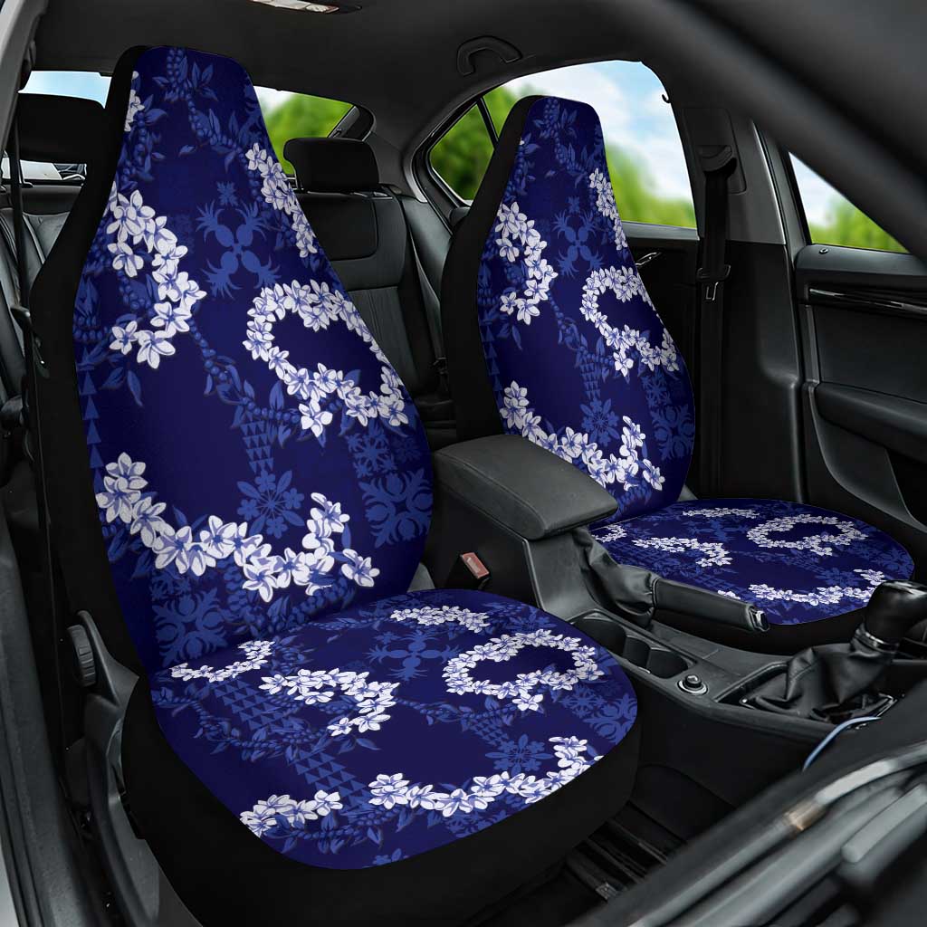 Mokihana Maile and Ilima Leis Car Seat Cover Uliuli Hawaiian Tapa Quilt Pattern - Polynesian Pride