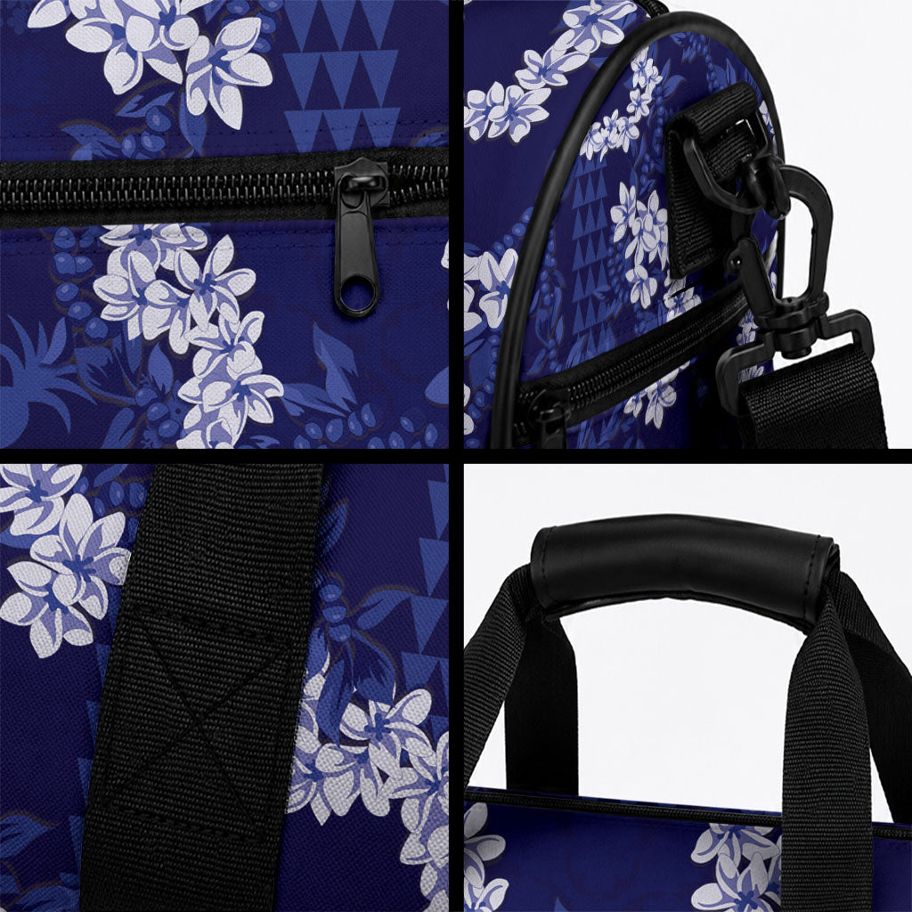 Mokihana Maile and Ilima Leis Duffle Bag Uliuli Hawaiian Tapa Quilt Pattern LT9 - Polynesian Pride