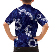 Mokihana Maile and Ilima Leis Family Matching Off Shoulder Maxi Dress and Hawaiian Shirt Uliuli Hawaiian Tapa Quilt Pattern - Polynesian Pride