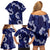 Mokihana Maile and Ilima Leis Family Matching Off Shoulder Short Dress and Hawaiian Shirt Uliuli Hawaiian Tapa Quilt Pattern - Polynesian Pride