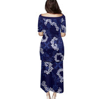 Mokihana Maile and Ilima Leis Family Matching Puletasi and Hawaiian Shirt Uliuli Hawaiian Tapa Quilt Pattern - Polynesian Pride