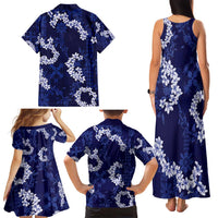 Mokihana Maile and Ilima Leis Family Matching Tank Maxi Dress and Hawaiian Shirt Uliuli Hawaiian Tapa Quilt Pattern - Polynesian Pride