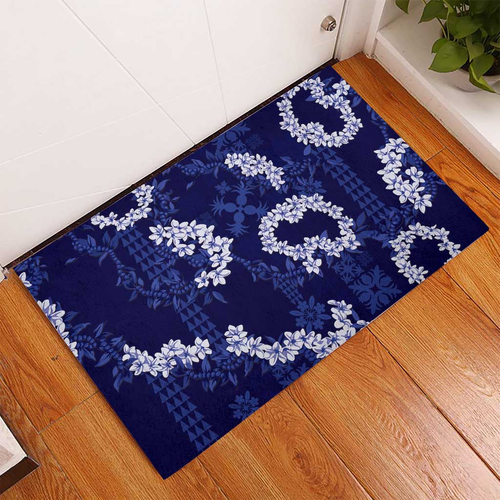 Mokihana Maile and Ilima Leis Rubber Doormat Uliuli Hawaiian Tapa Quilt Pattern - Polynesian Pride