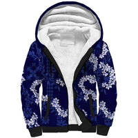 Mokihana Maile and Ilima Leis Sherpa Hoodie Uliuli Hawaiian Tapa Quilt Pattern - Polynesian Pride