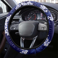 Mokihana Maile and Ilima Leis Steering Wheel Cover Uliuli Hawaiian Tapa Quilt Pattern - Polynesian Pride