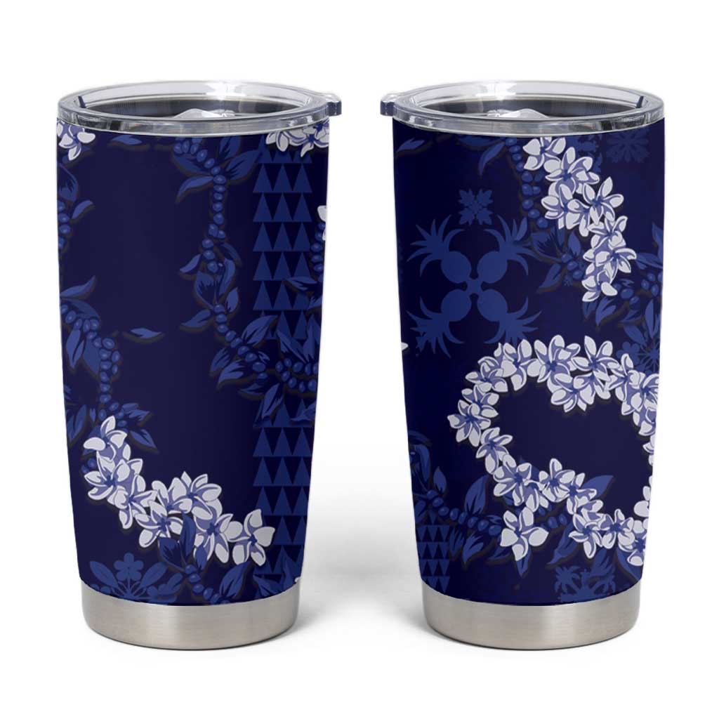 Mokihana Maile and Ilima Leis Tumbler Cup Uliuli Hawaiian Tapa Quilt Pattern - Polynesian Pride
