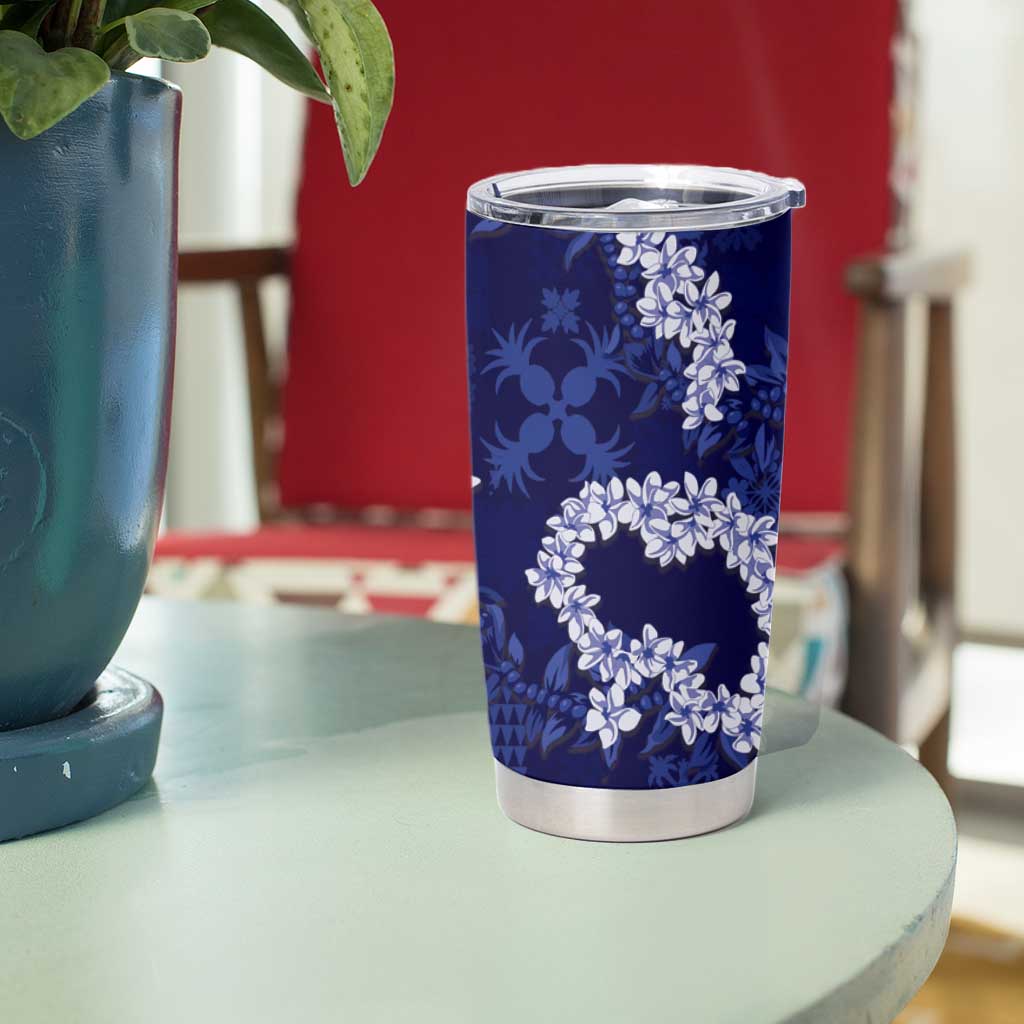 Mokihana Maile and Ilima Leis Tumbler Cup Uliuli Hawaiian Tapa Quilt Pattern - Polynesian Pride