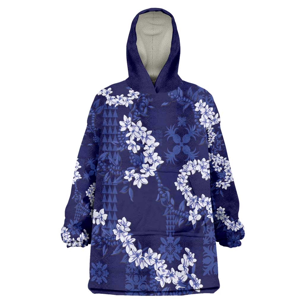 Mokihana Maile and Ilima Leis Wearable Blanket Hoodie Uliuli Hawaiian Tapa Quilt Pattern - Polynesian Pride