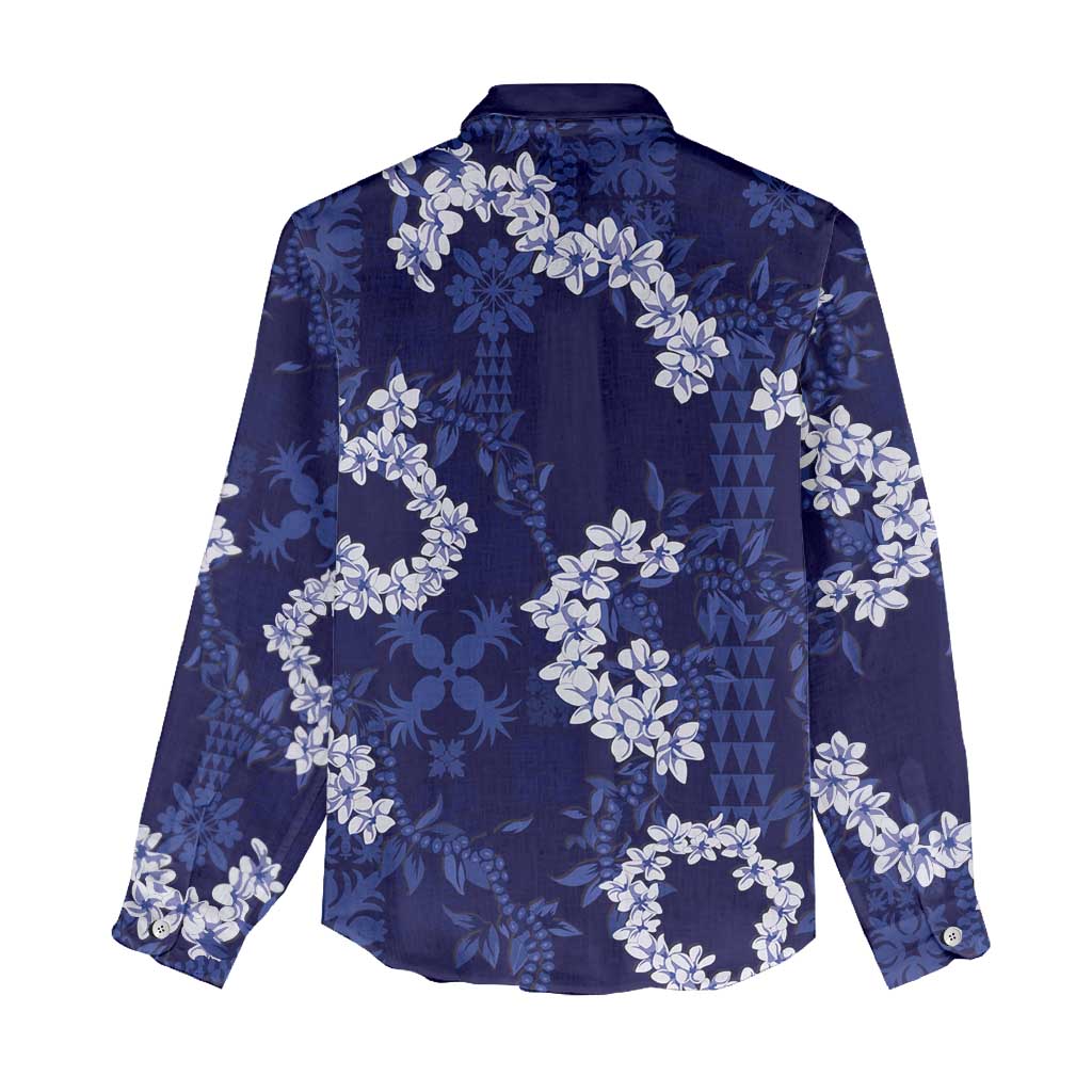 Mokihana Maile and Ilima Leis Women Casual Shirt Uliuli Hawaiian Tapa Quilt Pattern - Polynesian Pride