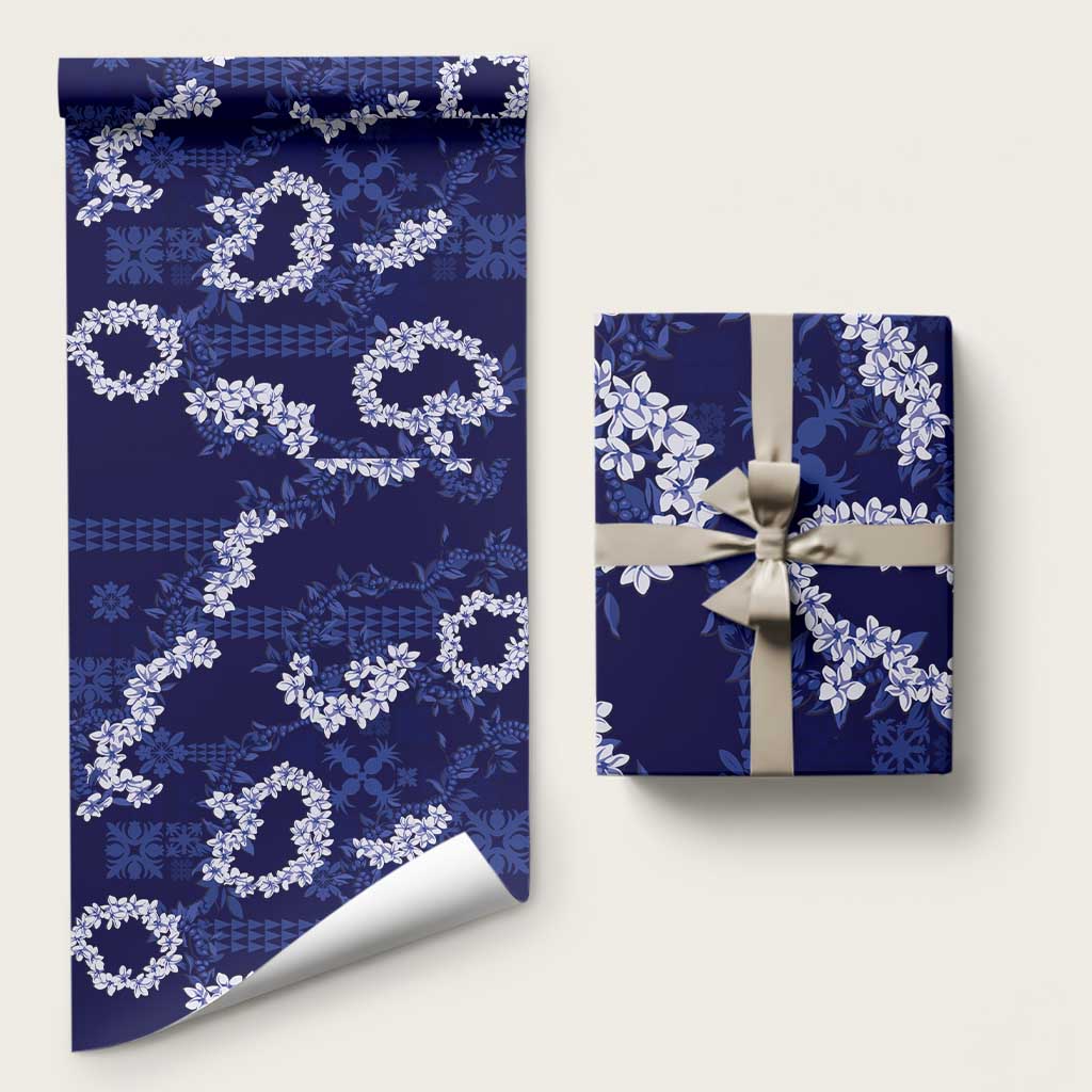 Mokihana Maile and Ilima Leis Wrapping Paper Uliuli Hawaiian Tapa Quilt Pattern - Polynesian Pride