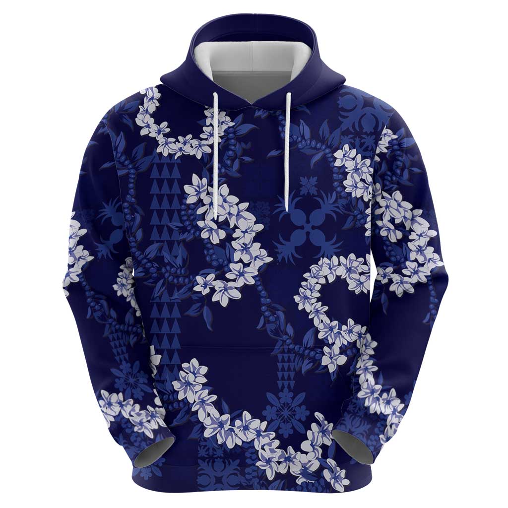 Mokihana Maile and Ilima Leis Zip Hoodie Uliuli Hawaiian Tapa Quilt Pattern - Polynesian Pride