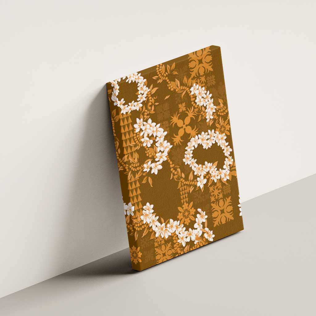 Mokihana Maile and Ilima Leis Canvas Wall Art Alani Hawaiian Tapa Quilt Pattern - Polynesian Pride