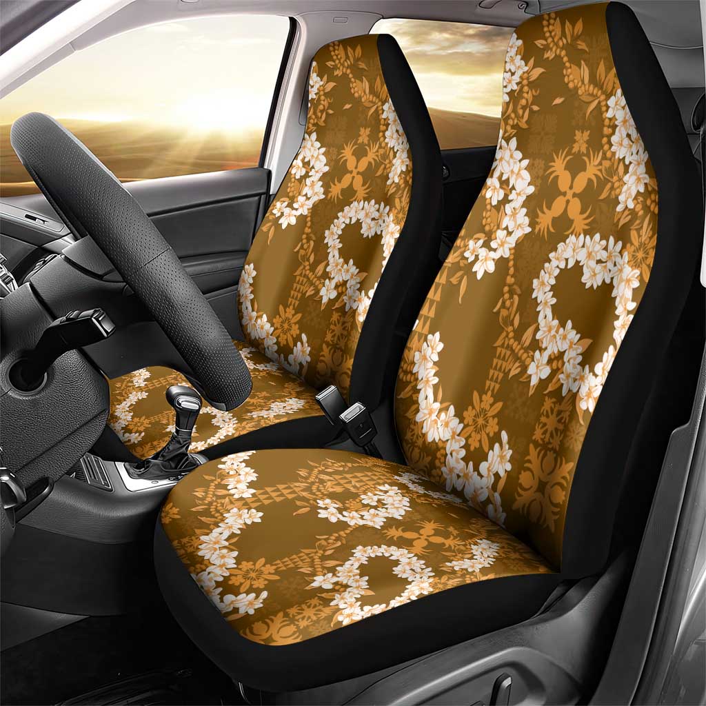 Mokihana Maile and Ilima Leis Car Seat Cover Alani Hawaiian Tapa Quilt Pattern - Polynesian Pride