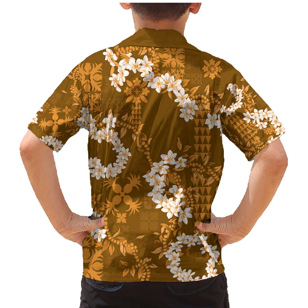 Mokihana Maile and Ilima Leis Family Matching Mermaid Dress and Hawaiian Shirt Alani Hawaiian Tapa Quilt Pattern - Polynesian Pride