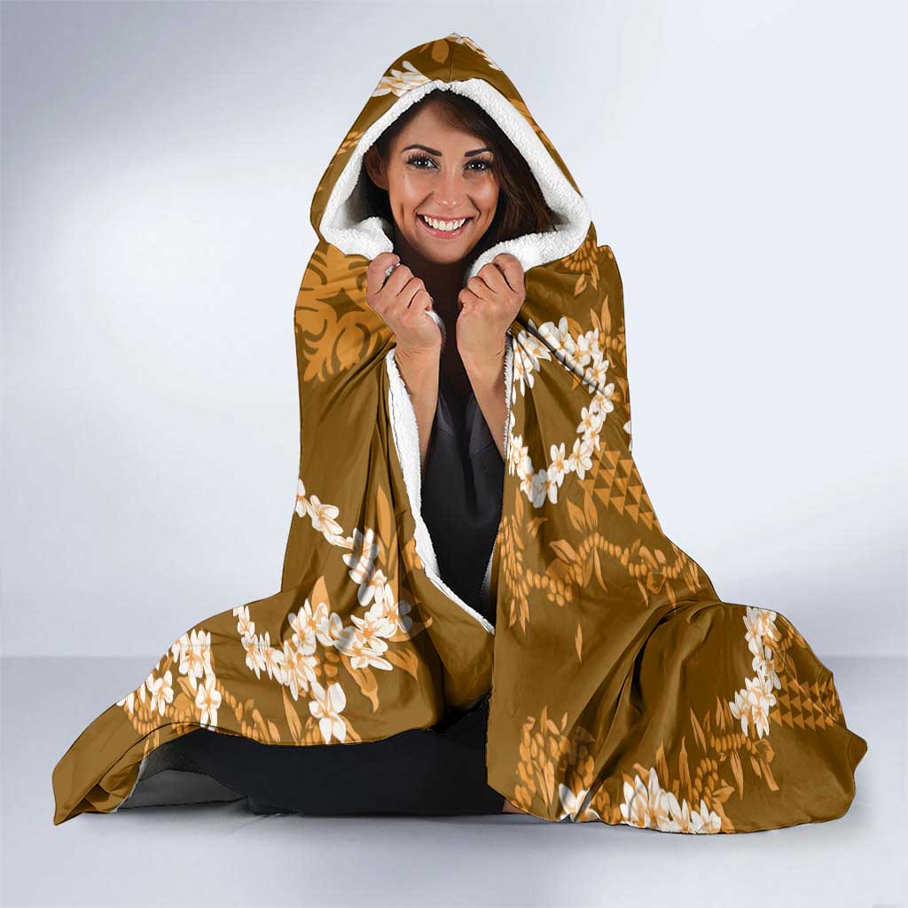Mokihana Maile and Ilima Leis Hooded Blanket Alani Hawaiian Tapa Quilt Pattern - Polynesian Pride