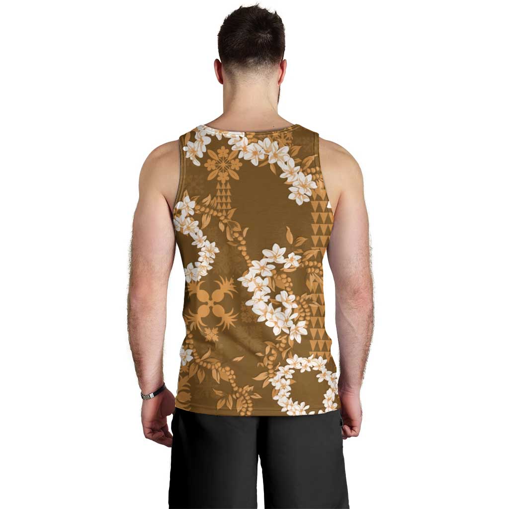 Mokihana Maile and Ilima Leis Men Tank Top Alani Hawaiian Tapa Quilt Pattern - Polynesian Pride