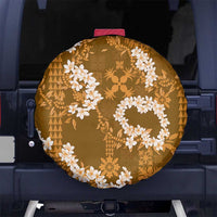 Mokihana Maile and Ilima Leis Spare Tire Cover Alani Hawaiian Tapa Quilt Pattern - Polynesian Pride