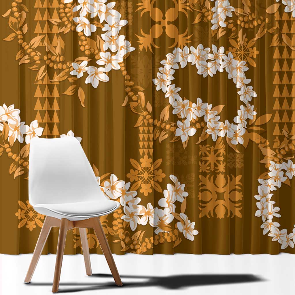 Mokihana Maile and Ilima Leis Window Curtain Alani Hawaiian Tapa Quilt Pattern - Polynesian Pride
