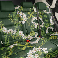 Mokihana Maile and Ilima Leis Back Car Seat Cover Omaʻomaʻo Hawaiian Tapa Quilt Pattern - Polynesian Pride