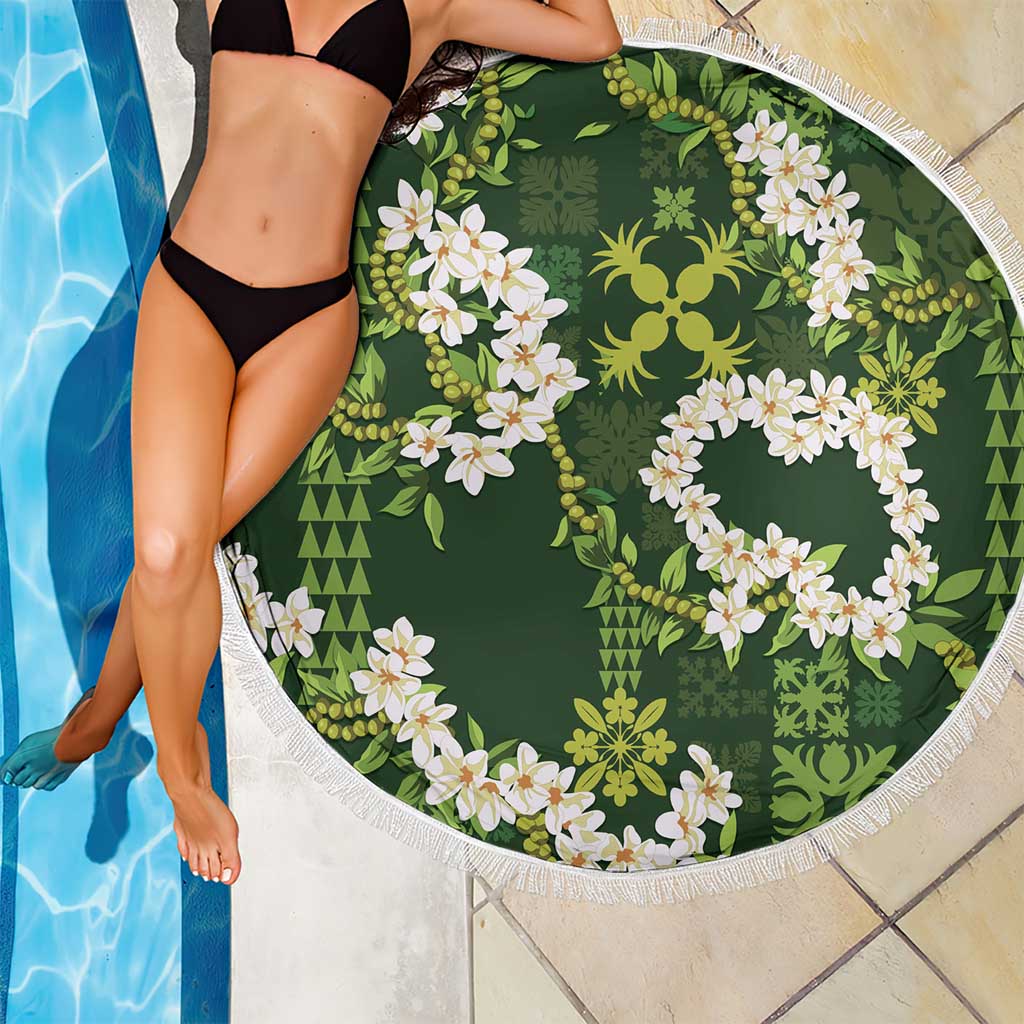 Mokihana Maile and Ilima Leis Beach Blanket Omaʻomaʻo Hawaiian Tapa Quilt Pattern - Polynesian Pride
