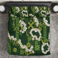 Mokihana Maile and Ilima Leis Bedding Set Omaʻomaʻo Hawaiian Tapa Quilt Pattern - Polynesian Pride