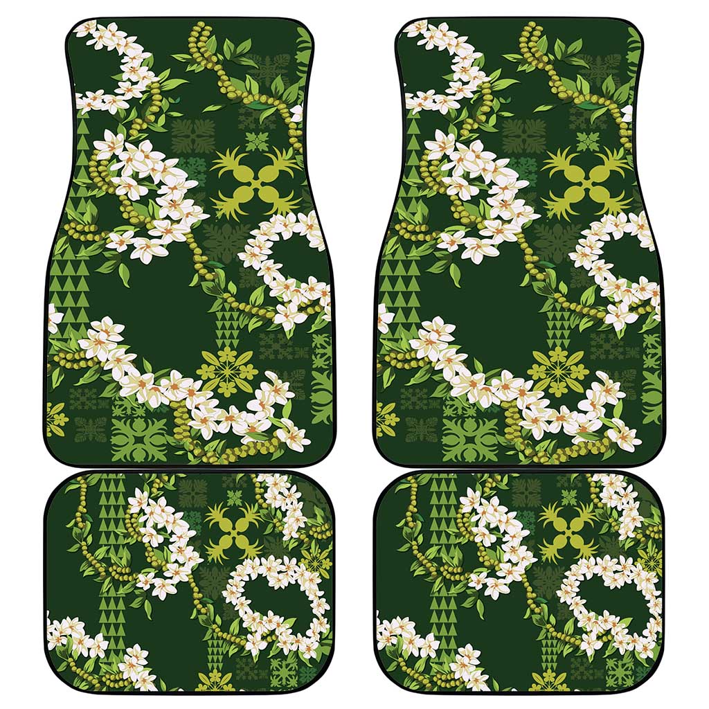 Mokihana Maile and Ilima Leis Car Mats Omaʻomaʻo Hawaiian Tapa Quilt Pattern - Polynesian Pride