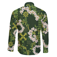 Mokihana Maile and Ilima Leis Family Matching Puletasi and Hawaiian Shirt Omaʻomaʻo Hawaiian Tapa Quilt Pattern - Polynesian Pride