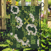 Mokihana Maile and Ilima Leis Garden Flag Omaʻomaʻo Hawaiian Tapa Quilt Pattern - Polynesian Pride