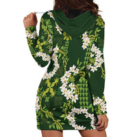 Mokihana Maile and Ilima Leis Hoodie Dress Omaʻomaʻo Hawaiian Tapa Quilt Pattern - Polynesian Pride
