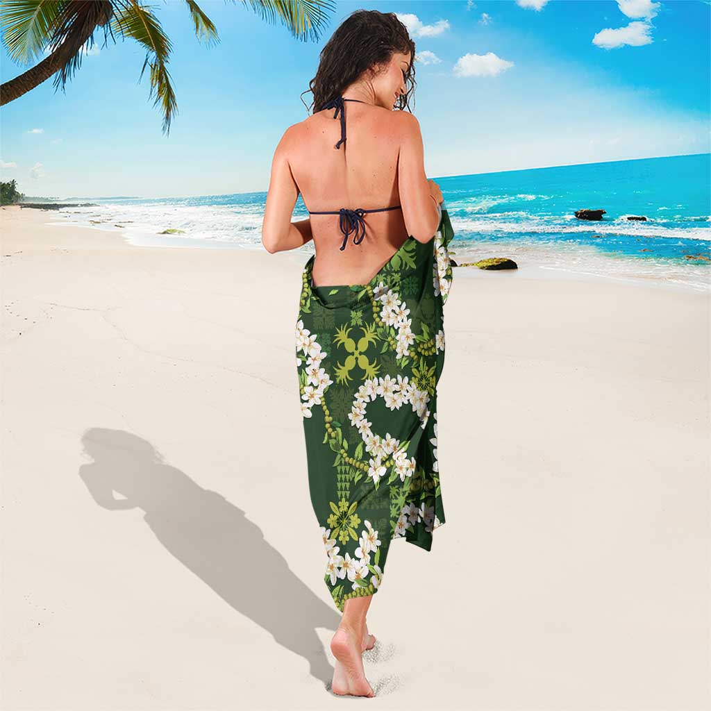 Mokihana Maile and Ilima Leis Sarong Omaʻomaʻo Hawaiian Tapa Quilt Pattern - Polynesian Pride