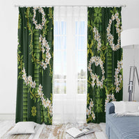 Mokihana Maile and Ilima Leis Window Curtain Omaʻomaʻo Hawaiian Tapa Quilt Pattern - Polynesian Pride