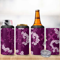 Mokihana Maile and Ilima Leis 4 in 1 Can Cooler Tumbler Akala Hawaiian Tapa Quilt Pattern - Polynesian Pride
