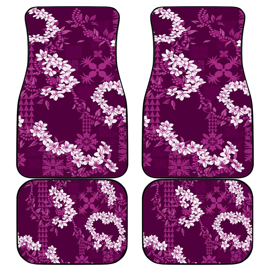 Mokihana Maile and Ilima Leis Car Mats Akala Hawaiian Tapa Quilt Pattern - Polynesian Pride