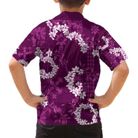 Mokihana Maile and Ilima Leis Family Matching Long Sleeve Bodycon Dress and Hawaiian Shirt Akala Hawaiian Tapa Quilt Pattern - Polynesian Pride