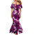 Mokihana Maile and Ilima Leis Family Matching Mermaid Dress and Hawaiian Shirt Akala Hawaiian Tapa Quilt Pattern - Polynesian Pride