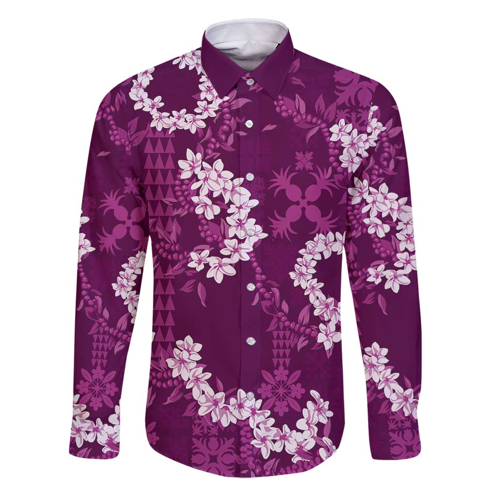 Mokihana Maile and Ilima Leis Family Matching Tank Maxi Dress and Hawaiian Shirt Akala Hawaiian Tapa Quilt Pattern - Polynesian Pride