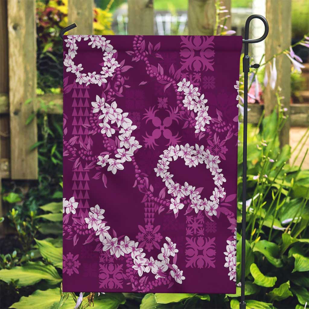 Mokihana Maile and Ilima Leis Garden Flag Akala Hawaiian Tapa Quilt Pattern - Polynesian Pride