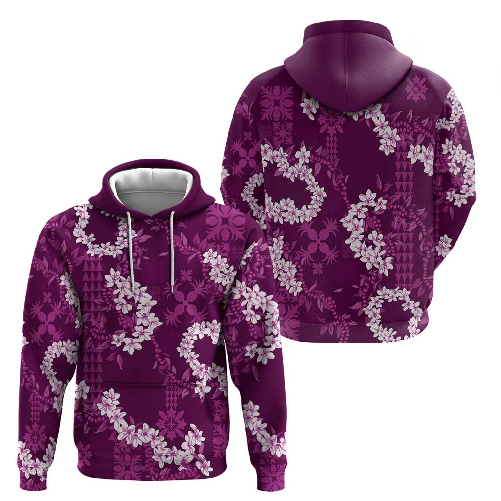 Mokihana Maile and Ilima Leis Hoodie Akala Hawaiian Tapa Quilt Pattern - Polynesian Pride