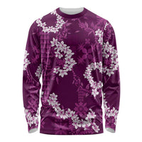 Mokihana Maile and Ilima Leis Long Sleeve Shirt Akala Hawaiian Tapa Quilt Pattern - Polynesian Pride