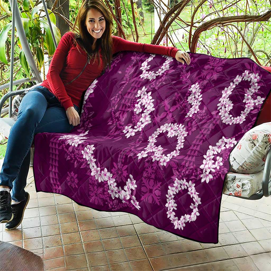 Mokihana Maile and Ilima Leis Quilt Akala Hawaiian Tapa Quilt Pattern - Polynesian Pride