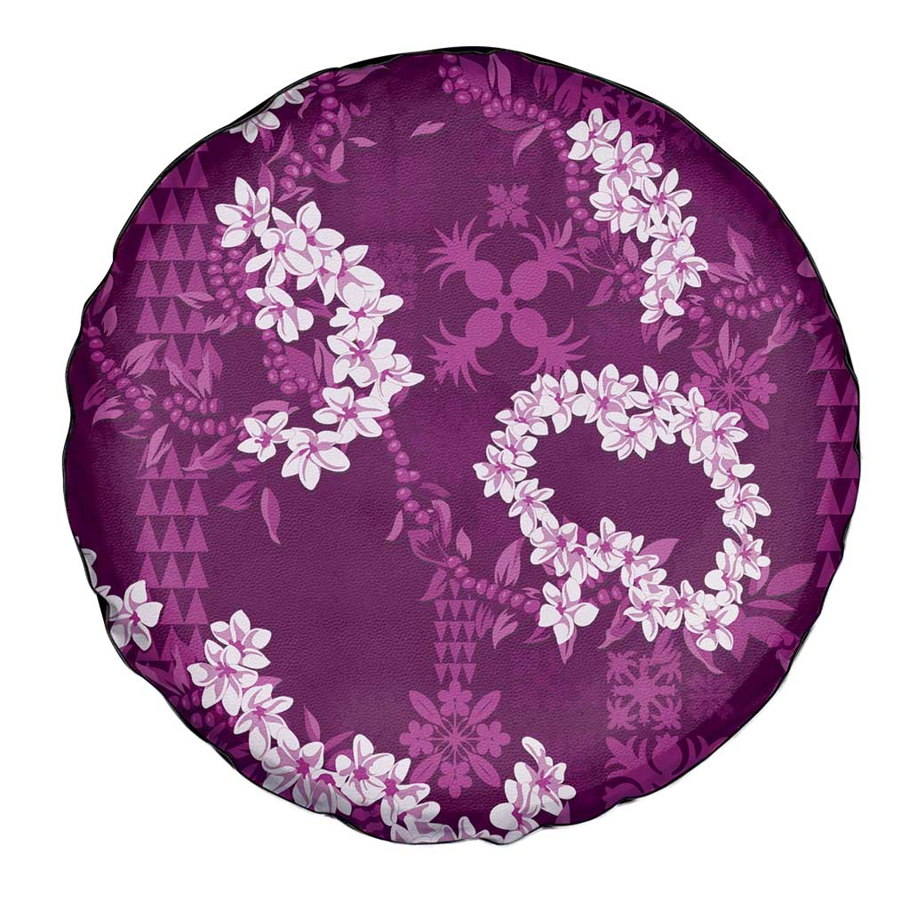 Mokihana Maile and Ilima Leis Spare Tire Cover Akala Hawaiian Tapa Quilt Pattern - Polynesian Pride